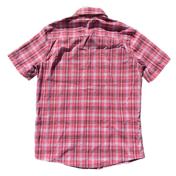 ExOfficio Keats Shirt Short Sleeves Button Up Plaid Spiced Coral Mens Medium NEW - Picture 4 of 10